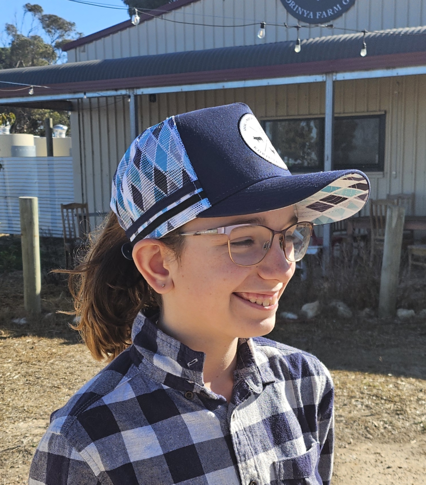 Patterned Blue Korinya Farm Gate Hat - Merchandise - Image 13