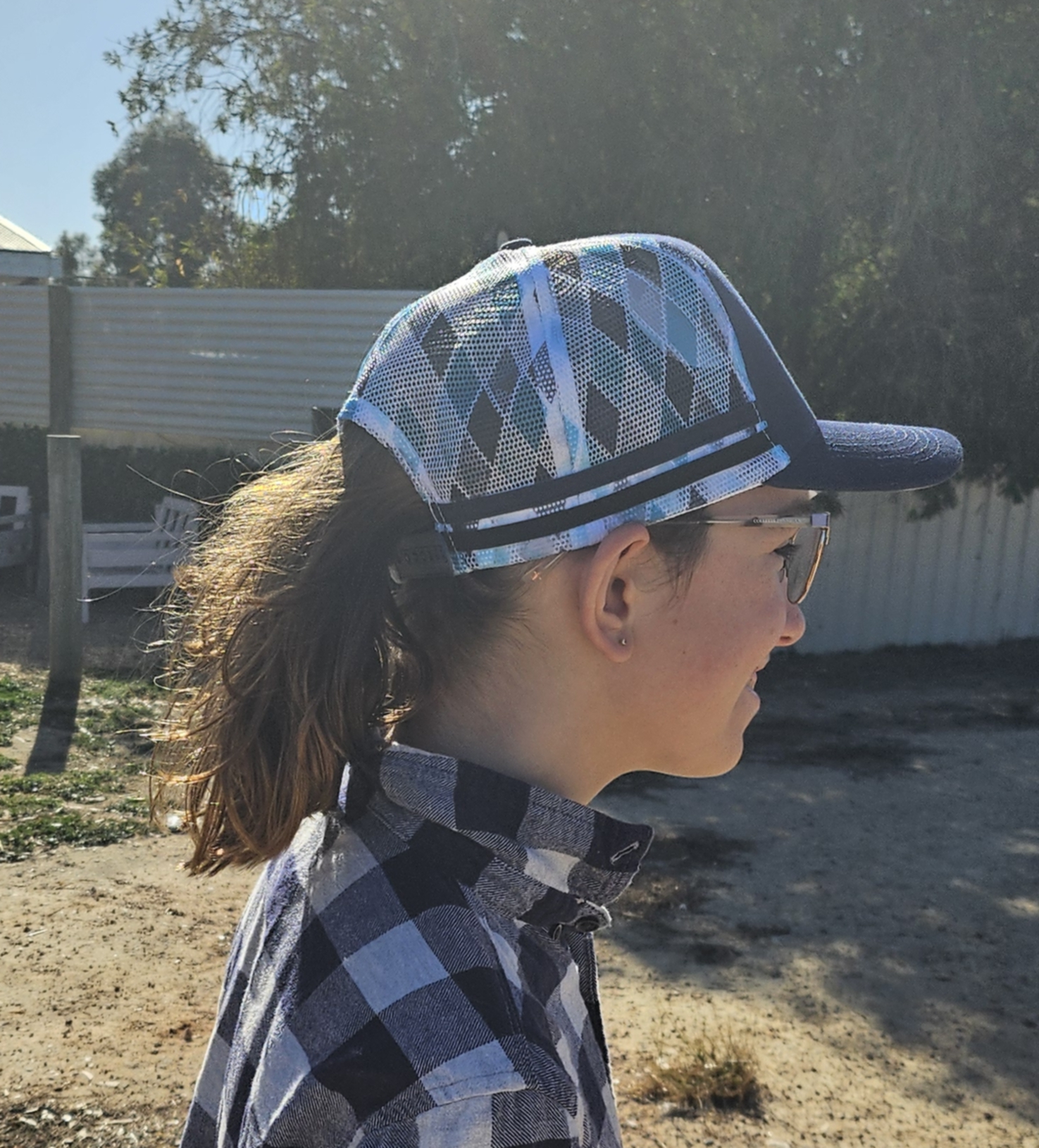 Patterned Blue Korinya Farm Gate Hat - Merchandise - Image 12