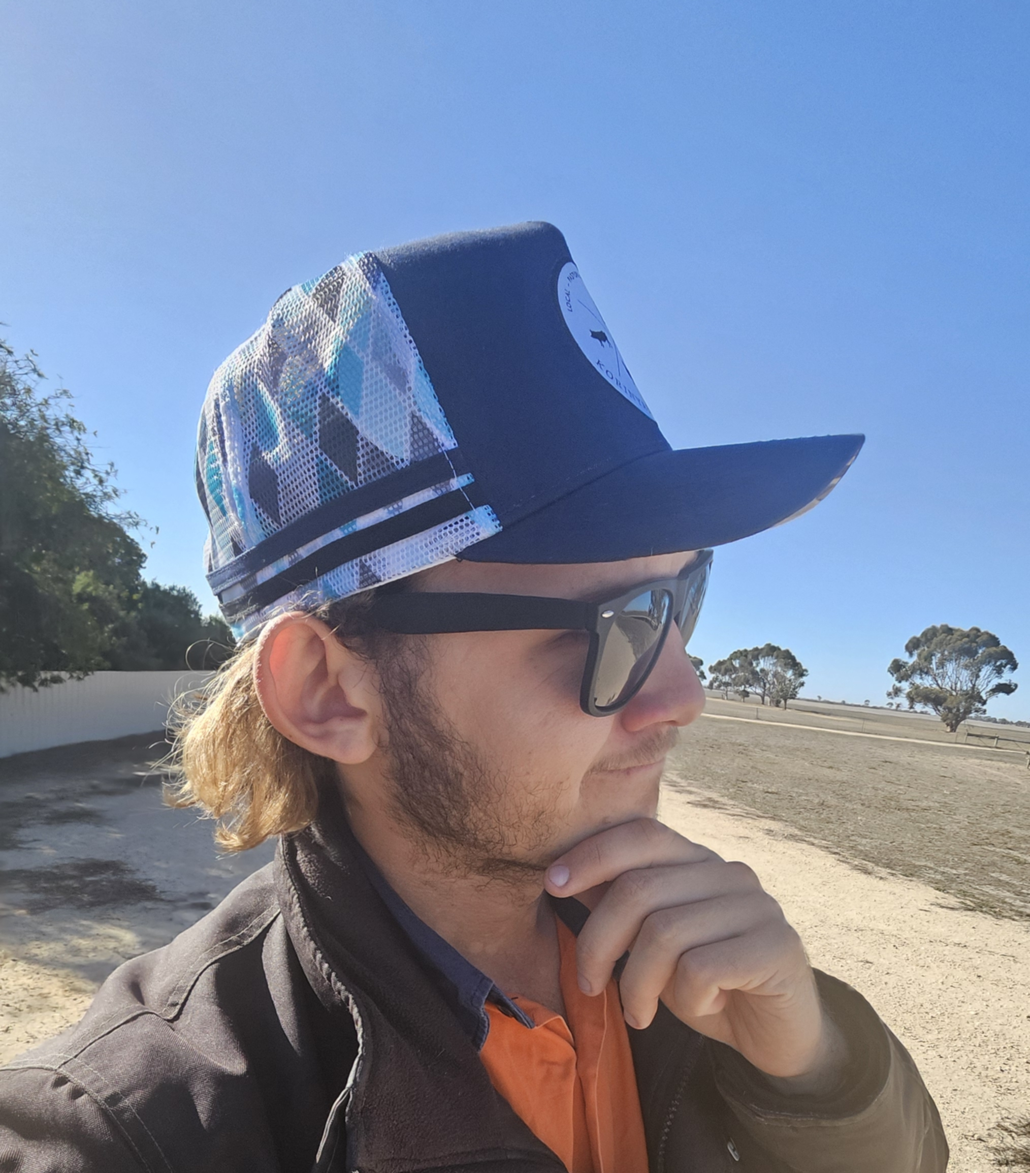 Patterned Blue Korinya Farm Gate Hat - Merchandise - Image 4