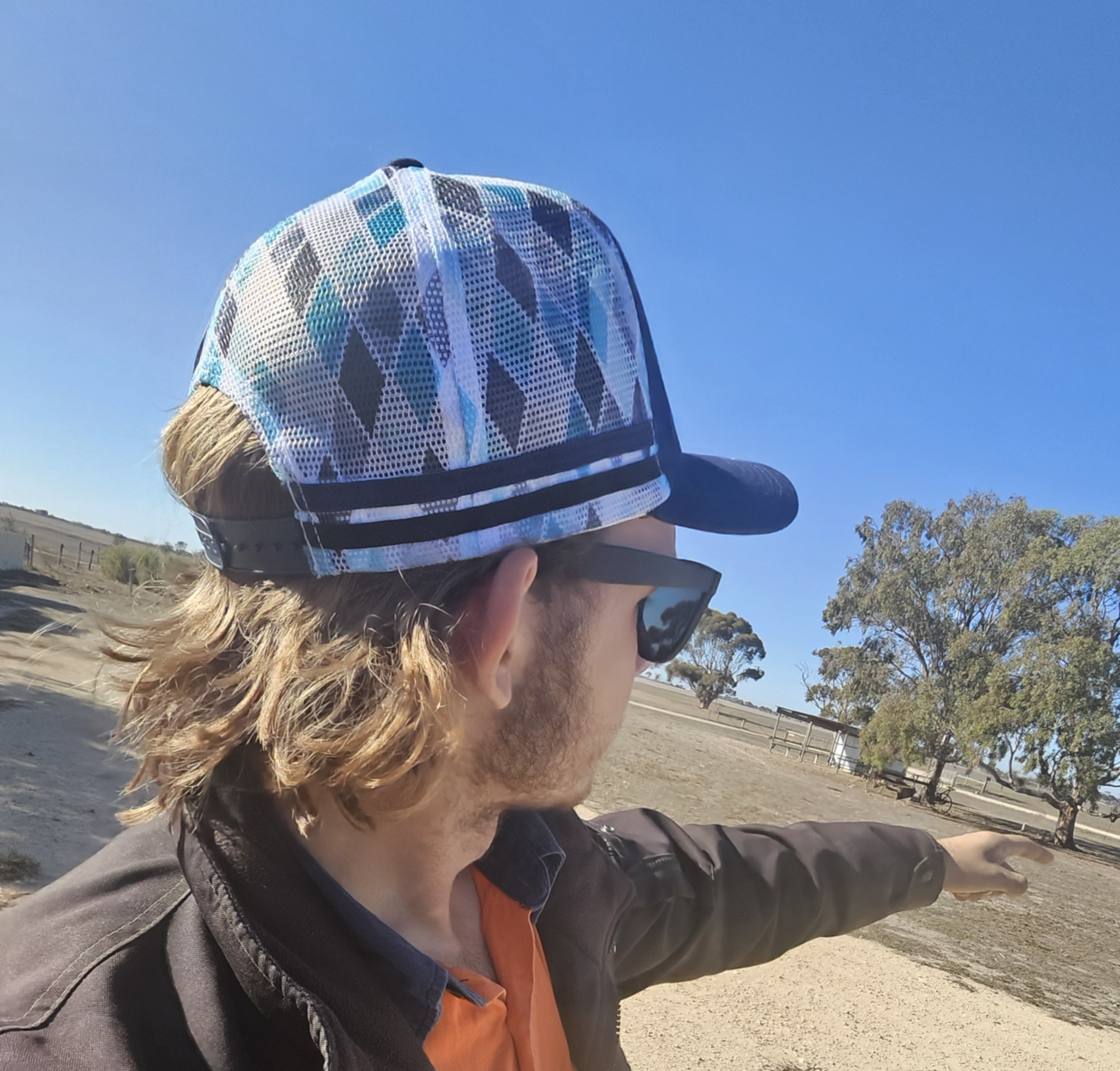 Patterned Blue Korinya Farm Gate Hat - Merchandise - Image 5